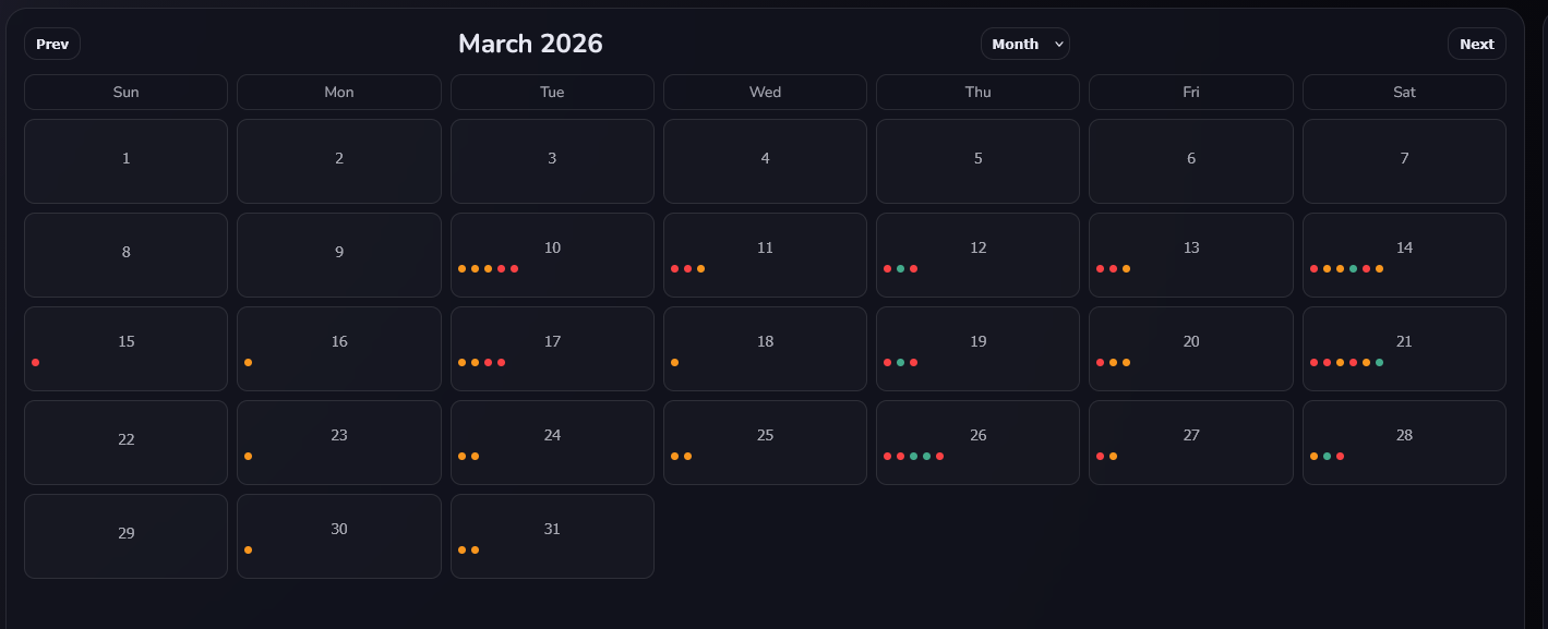 CRDBRD Find calendar view